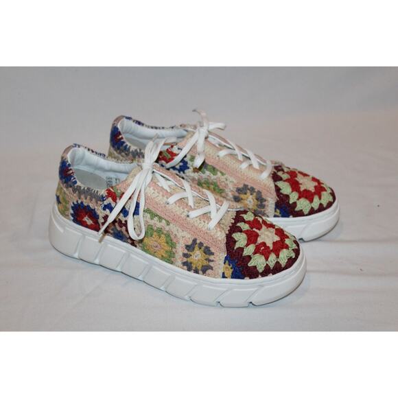 NIB Free People Catch Me If You Can Crochet Patchwork Sneakers Multi EU 40 - Picture 7 of 7